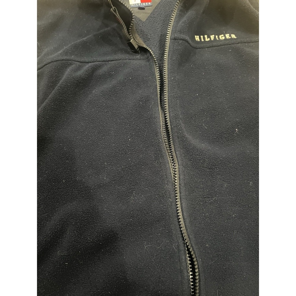 Vintage Tommy Hilfiger Fleece Vest Navy Blue Large - Picture 7 of 9